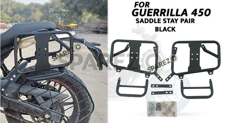 Fit For Royal Enfield Guerrilla 450 Pannier Mounting Rails Black - SPAREZO